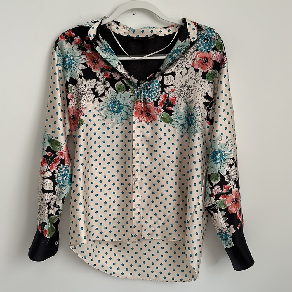 Zara Basic Collection Small Polka Dot Multicolor … - image 1